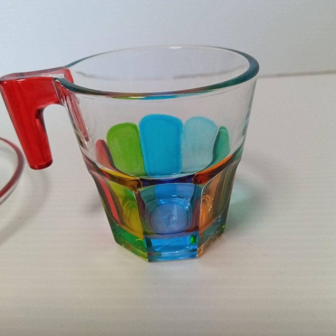 イタリア　ムラーノグラス　カップ&ソーサ6色セット Amazon.co.jp: イタリア ムラーノグラス カップソーサ 6色セット